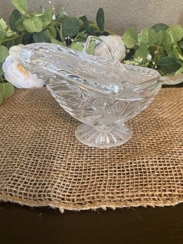 Crystal mustard compote dish - crystal,