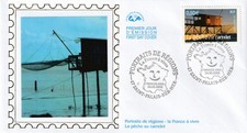FDC 2003_Envel. 1er jour_fdc_soie_La Pêche au carrelet_Portraits de Régions.