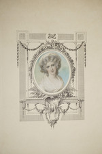 LITHO COULEUR  PORTRAIT FEMME