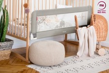 Barrière de Lit Bébé 0-18 mois, Barrière de Protection Pliable, 145*40 cm