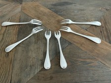 Christofle Perles , 6 Fourchettes Gâteaux,   dessert, coupantes, excellent état