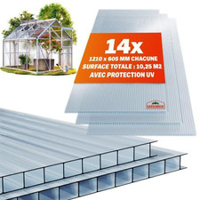 Plaque de Polycarbonate Creux 10,25 m² Plaques à Double Paroi Serre Abri