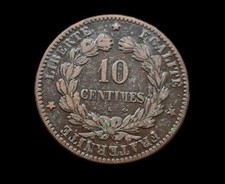 Cérès , 10 Centimes 1872 K Bordeaux Verni