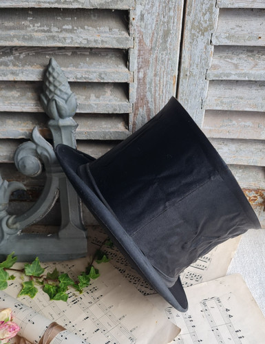 Ancien chapeau clac satin - ancien,