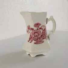 11 ⚜️ Ancien Petit Pichet en Faïence Crown Devon Décor de Fleurs Roses Vintage