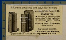 BRISE VUE PERSIENNES BEHRENS GMBH HANNOVER  publicité 1932 advert 