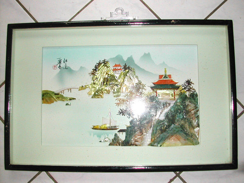 Tableau chinois en pierre - tableau,