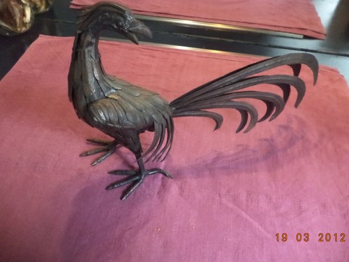 Sculpture metal coq design - sculpture, en