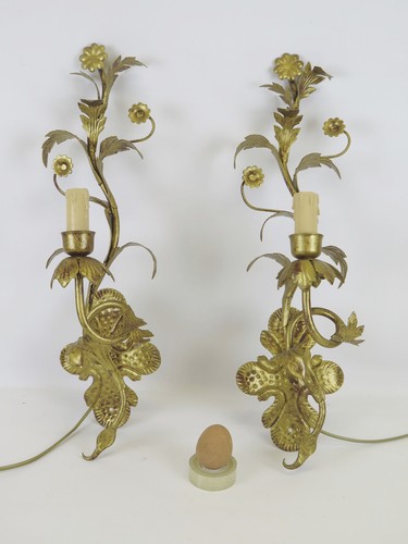 Deux appliques dorées - appliques, fer