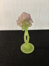 Bougeoir rose en cristal Daum