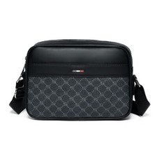 Sacoche Bandoulière Homme – Design Motif – Noir – Nylon & PU