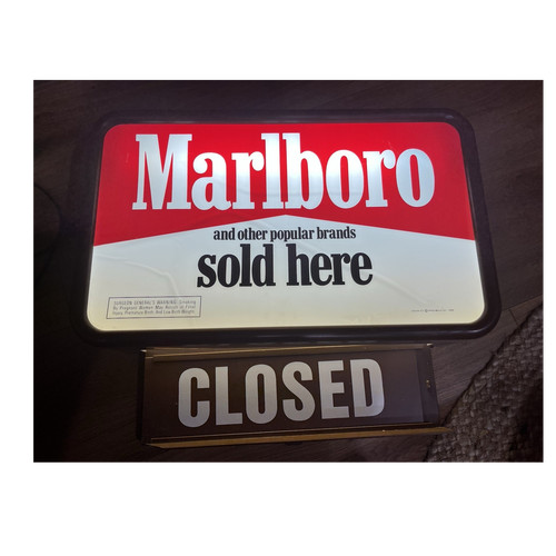 Vintage marlboro light sign - vintage,