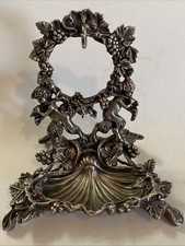 Ancien Porte montre à gousset en bronze argenté aux faunes et raisins