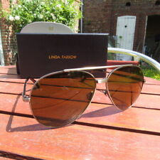 Lunettes de soleil style aviateur LINDA FARROW Ann Demeulemeester argent brossé