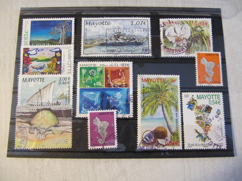 Timbres mayotte lot à - de,