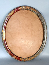 Cadre ovale Art déco +verre 55,5x45 cm, feuillure: 50x40 cm bois laqué doré C307