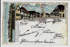 SELTZ (67) SELZ  Gruss Lithographie 1898