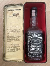 Coffret Jack Daniels avec sa bouteille de Whisky vide de 1990