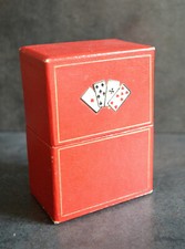 Double jeux de 52 cartes avec étui cachet taxe fin XIX début XX coins dorés TBE