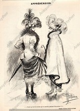 PARIS EXPOSITION UNIVERSELLE PROSTITUE TROTTOIR / A.GUILLAUME HUMOUR 1900 PRINT 