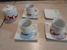 LOT DE 3 TASSES ET SOUS-TASSES SUCRIER CHATS FRANÇOISE SAGET