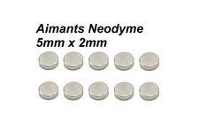 Lot 10 Aimant néodyme 5 x 2 mm super aimants haute force de maintien disque
