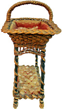 Travailleuse bois, rotin et