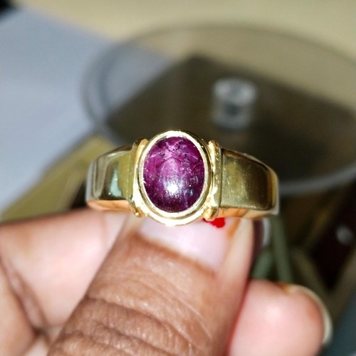 Bague rubis étoile pour