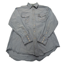 Chemise Wrangler western en jean fin bleu taille L/XL #163e