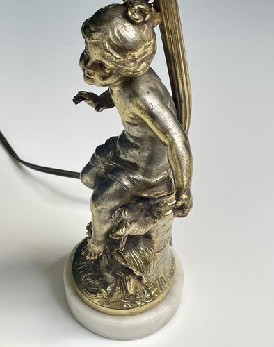 Ancien pied lampe - lampe, signé