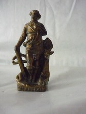French, Antique Religious Large METAL Statue. Saint HUBERT model hunter France.