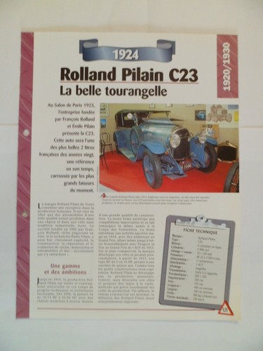 Carte fiche auto rolland - carte,