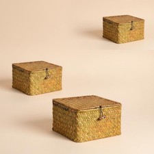 3 Pièces Panier Tressé avec