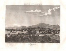 Gravure ancienne Perpignan  gravure originale 1835