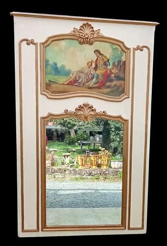 Ancien miroir doré trumeau - ancien,