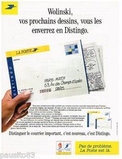 PUBLICITE ADVERTISING 0105  1991  LA POSTE courrier DISTINGO WOLINSKI JO ALBERTV