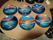 Assiette DAUPHINS de collection FRANKLIN MINT en porcelaine / édition limitée