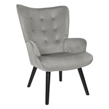 Fauteuil en Velours Côtelé "Giulia" 96cm Gris