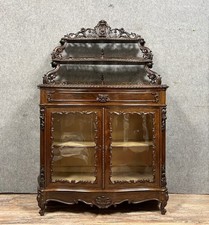 Vitrine bibliothèque Boulle galbée époque Napoléon III en acajou vers 1850