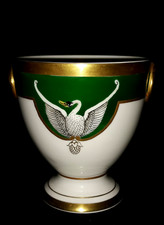 ROVINA -EPINAL PORCELAINE FINE COUPE-CYGNE DECOR EMPIRE -JS Jean Schmitt