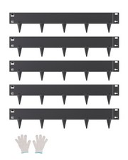 VEVOR Bordure Paysagère Jardin en Acier Résistant à Rouille 5PCS 990x181 mm Noir