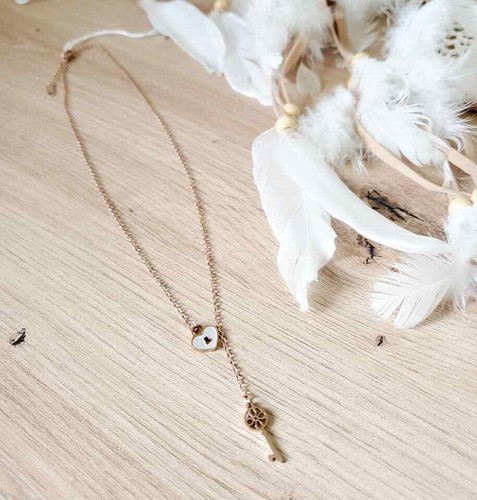 Collier chaine acier - chaine, en