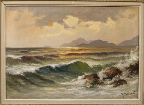 Tableau vers 1950 paysage - tableau,