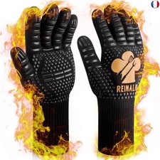 Reinalin Gants de Barbecue, Gants de Four Résistant à la Chaleur jusqu'à 800 °C 