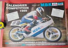 AFFICHE ORIGINALE CALENDRIER COMPÉTITION 1989 MBK MOB CHOP ?