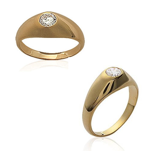Bague jonc solitaire plaqué - jonc,