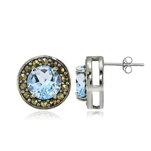 Argent sterling topaze bleu - topaze, et