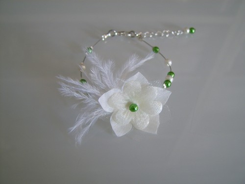 Bracelet vert ivoire - bracelet, vert/ivoire