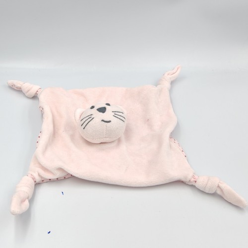 Doudou plat chat rose - , étoiles