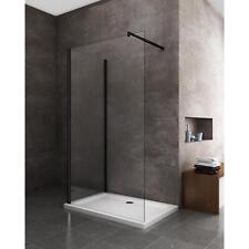 Paroi de Douche d'Angle à l'italienne en Verre Transparent 8MM - Cadre Noir
